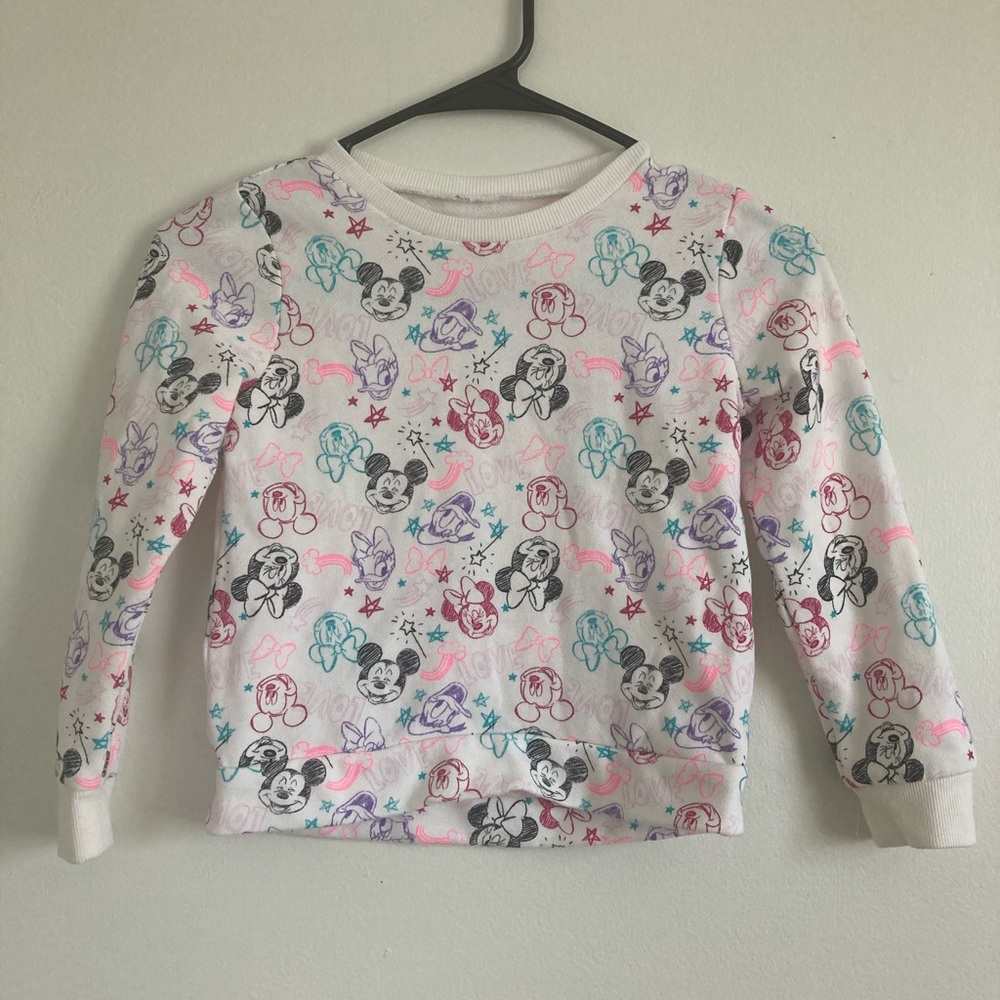 Disney Kids Mickey Mouse Patterned Sweatshirt - White and Multicolor